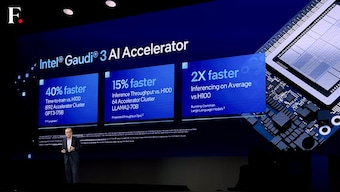 Intel CEO Pat Gelsinger, unveiling the Gaudi-3 AI accelarators, at Computex 2024, Taipei, Taiwan. Image Credit: Firstpost | Mehul Reuben Das 