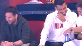 Watch: Lionel Messi, Jordi Alba and teammates watch Miami Heat NBA game